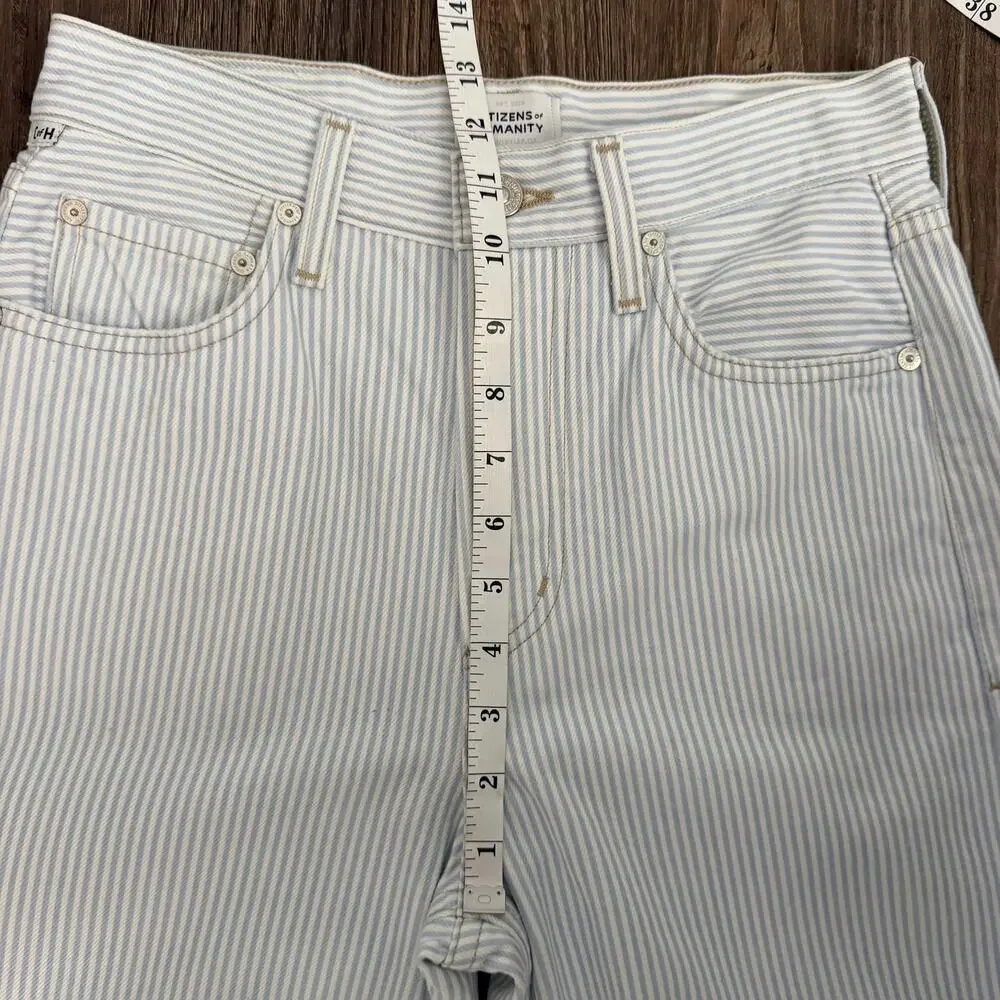Citizens of Humanity Miro Marine Blue Stripe Relaxed Jeans Size 24